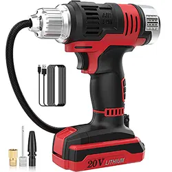 Compresseur d'air Portable sans fil 20V, pompe à pneu de voiture avec batterie Rechargeable 5 2000mAh, câble USB pour vélo de voiture 