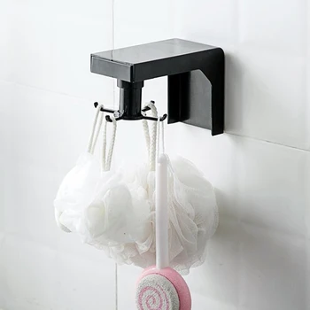 

Kitchen Racks Free Of Perforation Wall-Mounted Household Rotating Rack Artifact Knife Rack Telescopic Storage Rack