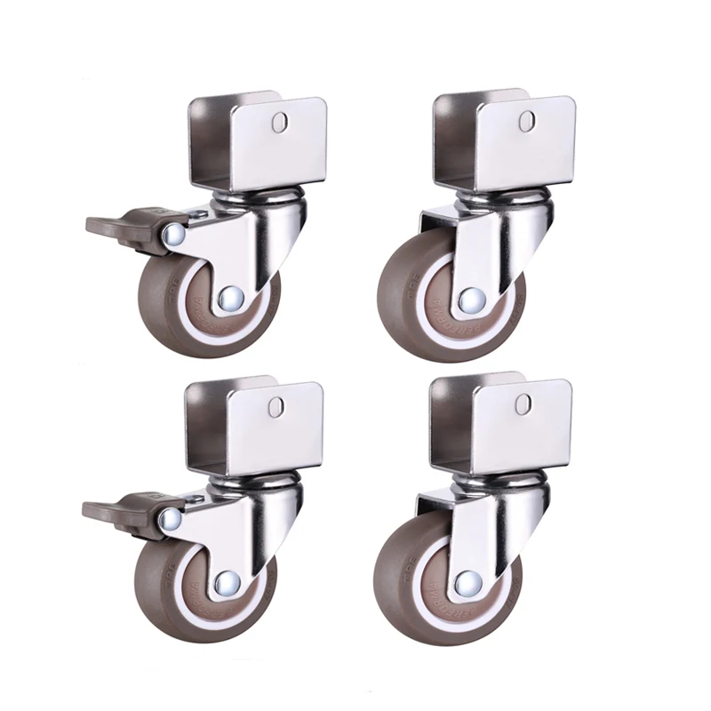 Berço Rodízios com Freio Rodas Braçadeira do Armário Borracha Macia Rodízio Giratória Acessórios Móveis Hardware Pack de 1.5