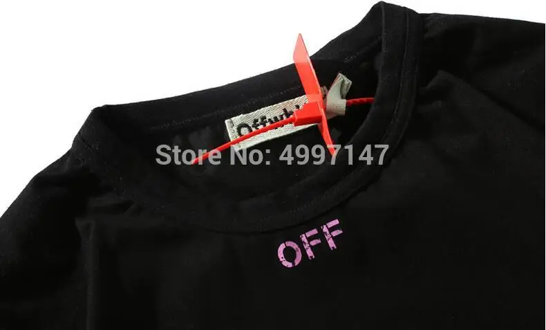 19ss Off-White OW стрела для мужчин и женщин унисекс пара влюбленных моделей хлопок Мода Круглый вырез короткий рукав Футболка Хип Хоп Уличная