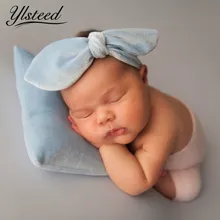 Ylsteed бархатный топ бантик повязка на голову и подушка набор новорожденных фотографии реквизит ребенок позирует подушки аксессуары для фотографирования новорожденных