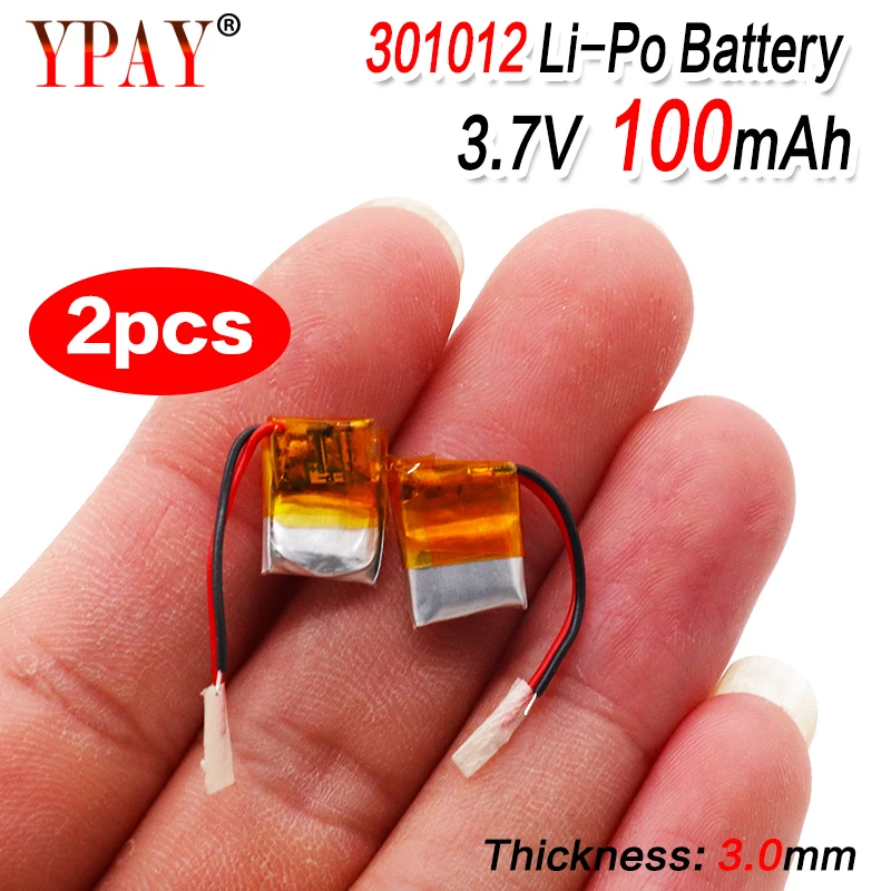 Литий-полимерный аккумулятор lipo для GPS MP3 MP4 PAD DVD 2 шт. 100 мАч 3 7 в 301012 | Электроника