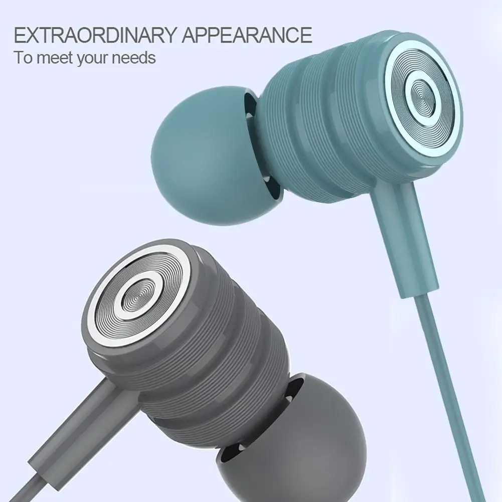 

Metal Wired In-ear Type Solid Color Comfortable To Wear 5D Stereo Sound Wired For Mobile Phones