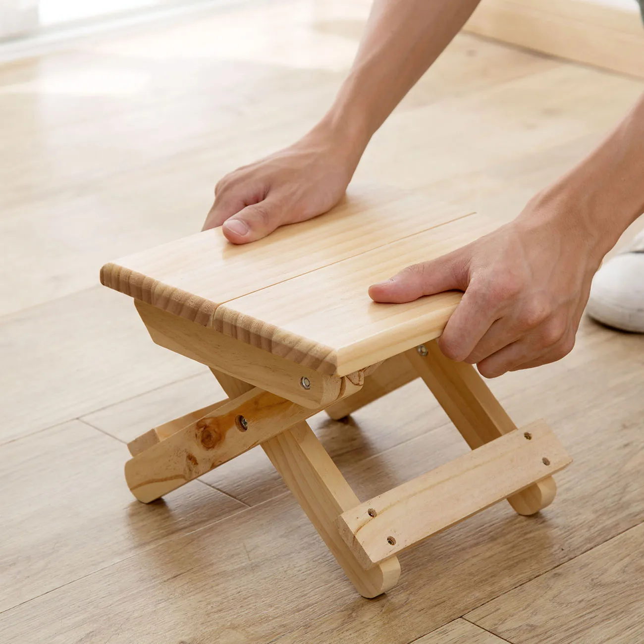 1pc Wood Folding Step Stool Taburete Non-slip Bath Bench Children Stool Changing Shoes Fishing Chair Kids Furniture
