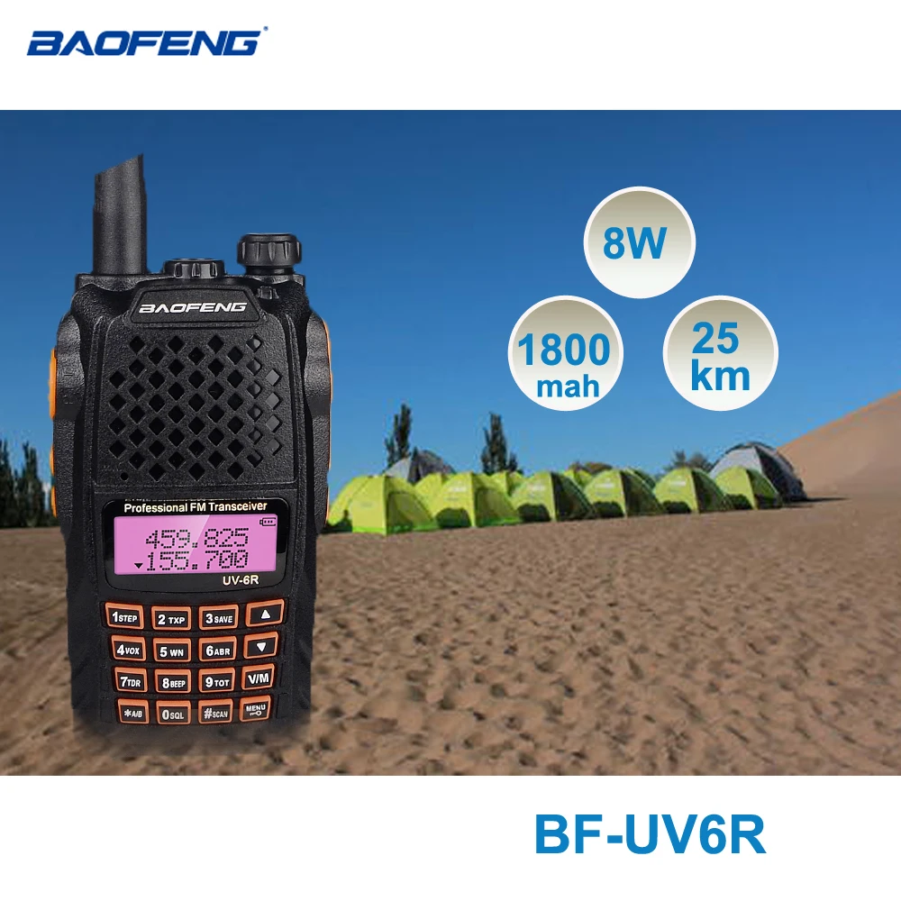 Портативная рация Baofeng UV-6R профессиональная CB-радиостанция трансивер UV 6R 8 Вт УКВ