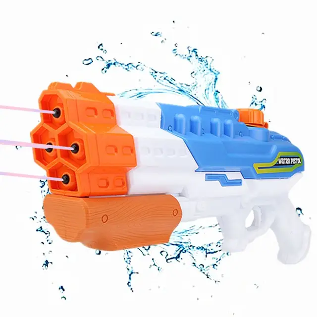 Water Gun Soaker 4 Nozzles Blaster Water Fight Swimming Pool Beach Toys 1