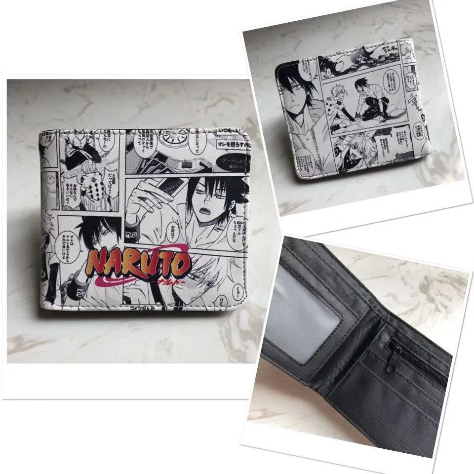 Fashion Short Wallet PU Leather Student Wallets for Men Japanese Card Holder Purse with Zipper Bag