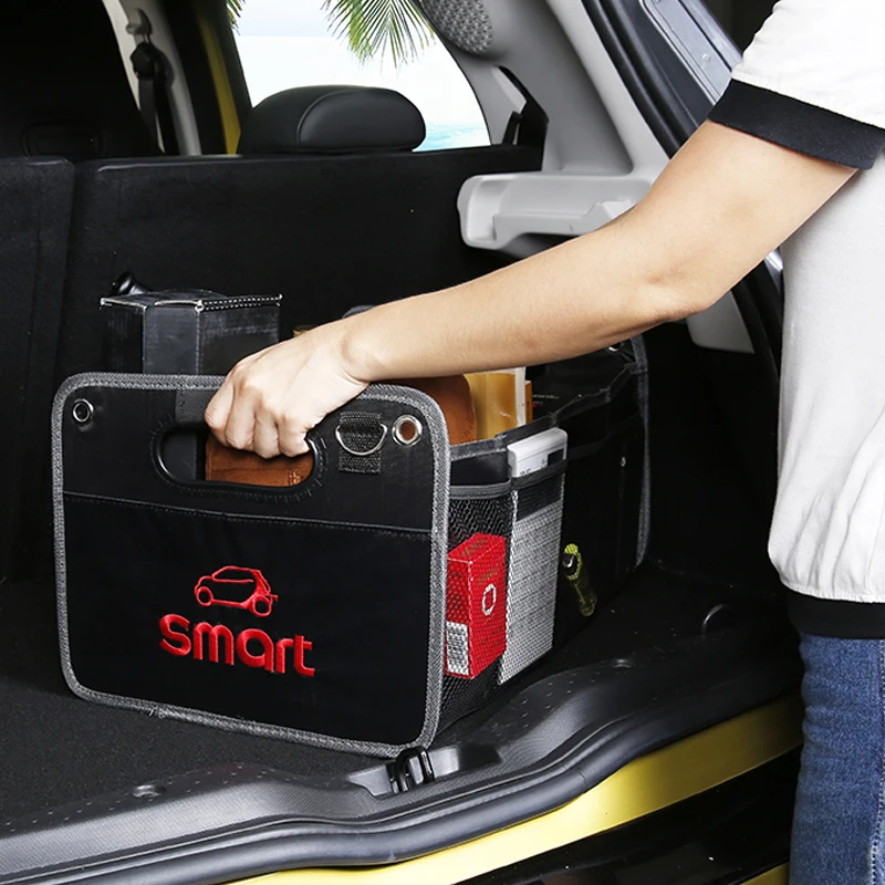 Автомобильный багажник, коробка для хранения, складная корзина для хранения, органайзер, сумка для Smart 451 453 fortwo forfour, автомобильные универсальные аксессуары