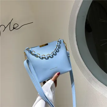 

Solid Color Leather Ladies Bag 2020 New Fashion Shoulder Bag Wide Shoulder Strap Messenger Bag Retro Soft Leather Shopping Bag