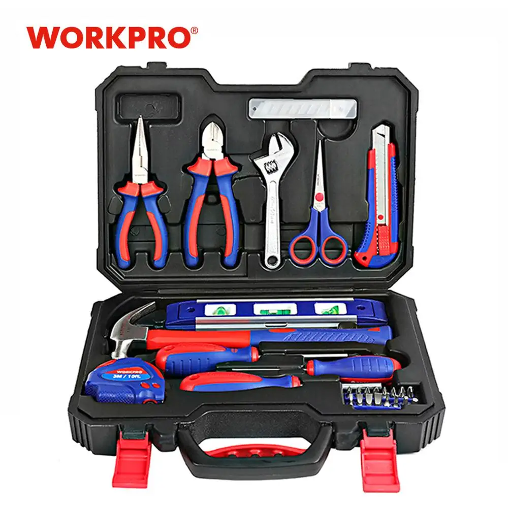 WORKPRO 28 шт. набор инструментов для дома отвертки плоскогубцы ножничный нож