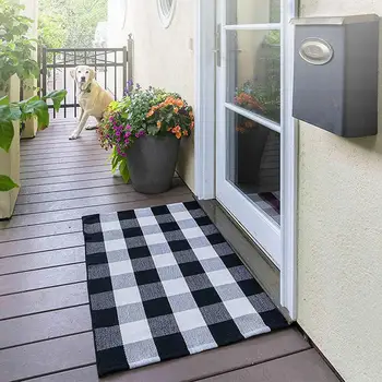 

Washable Entrance Doormat Water Absorption Floor Mats Plaid Front Door Mat Floor Carpet Rug Bathroom Corrido Kitchen Pad 2019
