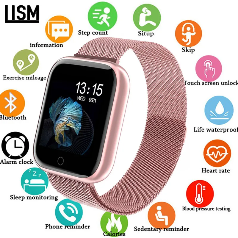 

2019 Women Waterproof Smart Watch P70 P68 Plus Bluetooth Smartwatch For Apple IPhone Xiaomi Heart Rate Monitor Fitness Tracker
