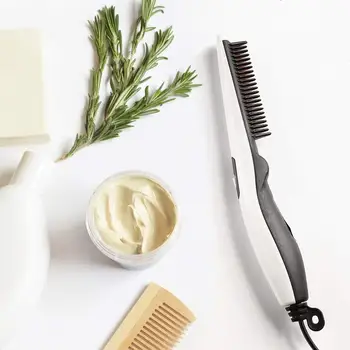 

EU Plug Beard and Hair Straightening Brush Electric Comb Men's Side Hair Combing, Curly Straight Straight Beard Style, Hair Styl