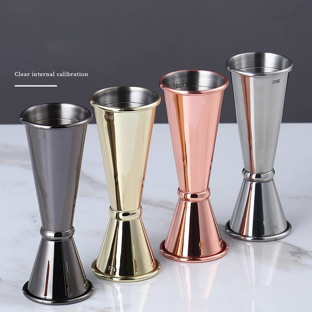 15 30ml Dual Head Measuring Glass Bar Kitchen Wine Beer Cocktail Mixing  Cups Stainless Steel Jug