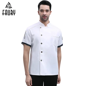 

Summer Chef Shirt Sushi Costume Kitchen Cook Jacket Restaurant Uniform Cafe Barber Shop Catering Food Service Workwear Overalls