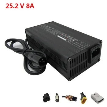 

25.2V 8A Li-ion Li-Po Battery charger with fan Used for 6 Series 21.6V 22.2V lithium LED Light battery pack Charger