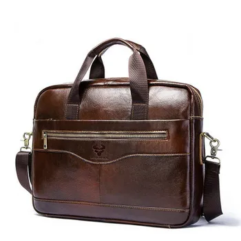 

Cow Genuine Leather Business Men's Briefcase Male Shoulder Bag Business Man Bag Theftproof