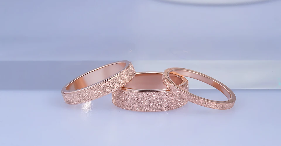 X& P модный Шарм розовое золото матовый палец кольца для мужчин и женщин свадебные высокое качество кольцо из нержавеющей стали 316L ювелирные изделия никогда не выцветает