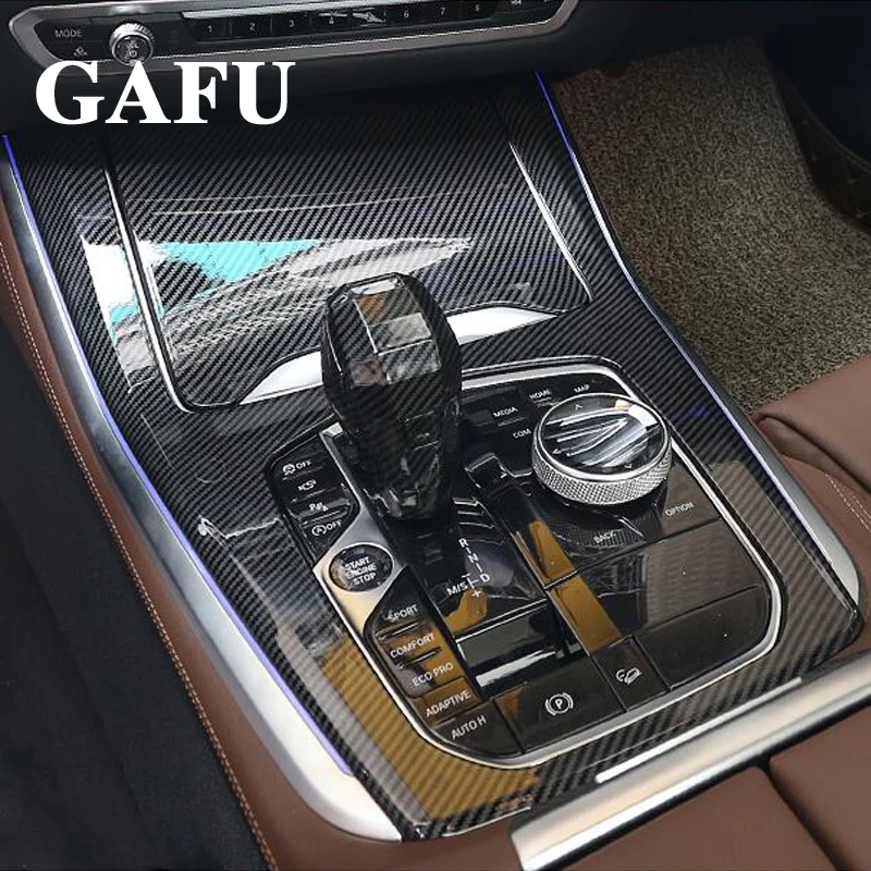 

Автомобильная ABS центральная консоль, декоративная панель, Накладка для BMW X5 G05, 2019, цветная наклейка из углеродного волокна