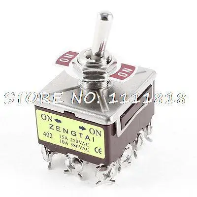 

On-On 2 Way 4PDT Latching Toggle Switch AC 15A/250V 10A/380V