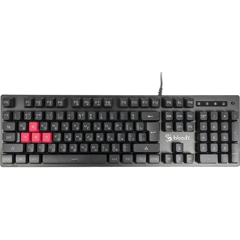 Клавиатура A4 Bloody B160N черный USB for gamer LED