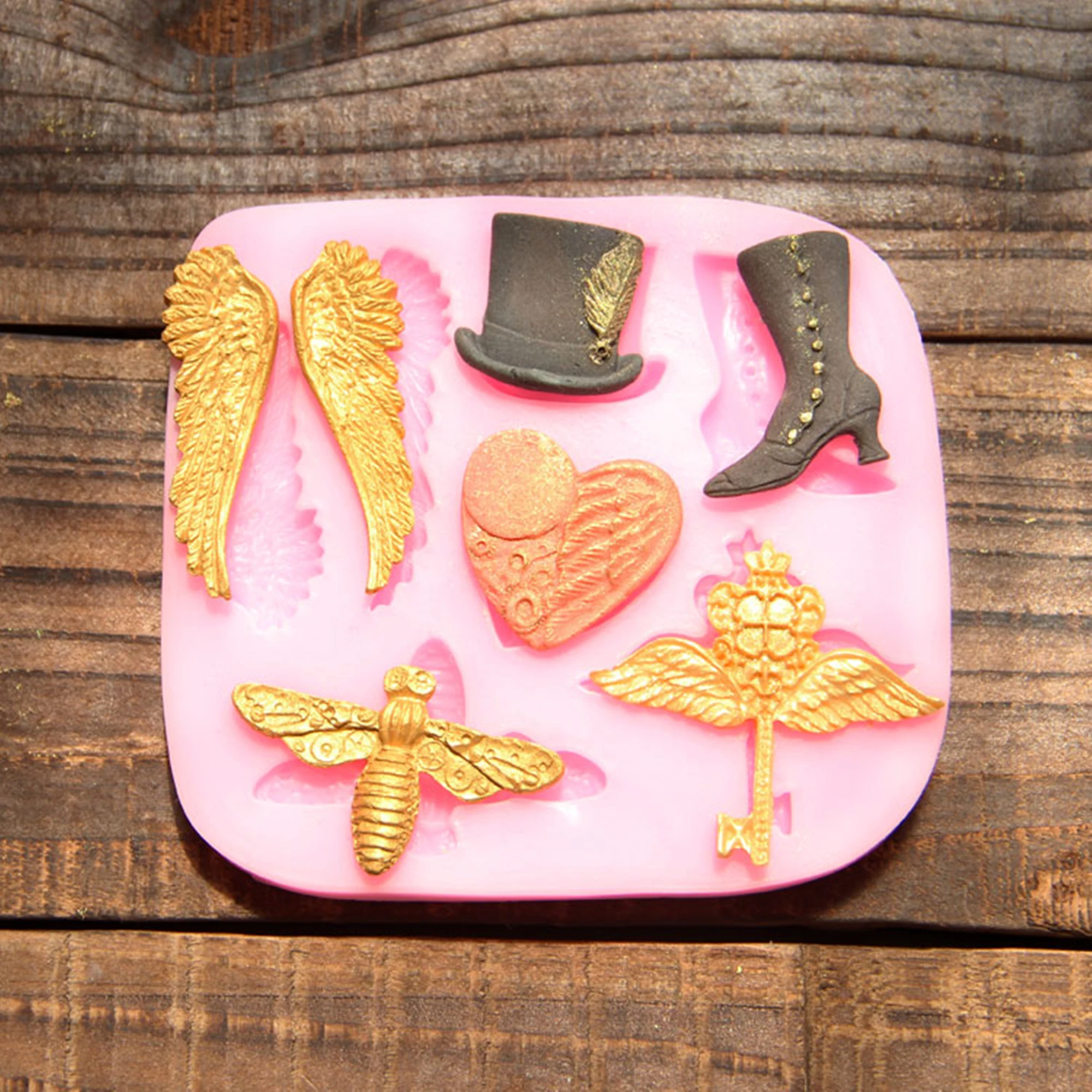 Angel Wings Key Hats And Shoes Silicone Mold DIY Party Cupcake Fondant Cake Decorating Tools Chocolate Candy Polymer Moulds | Дом и сад
