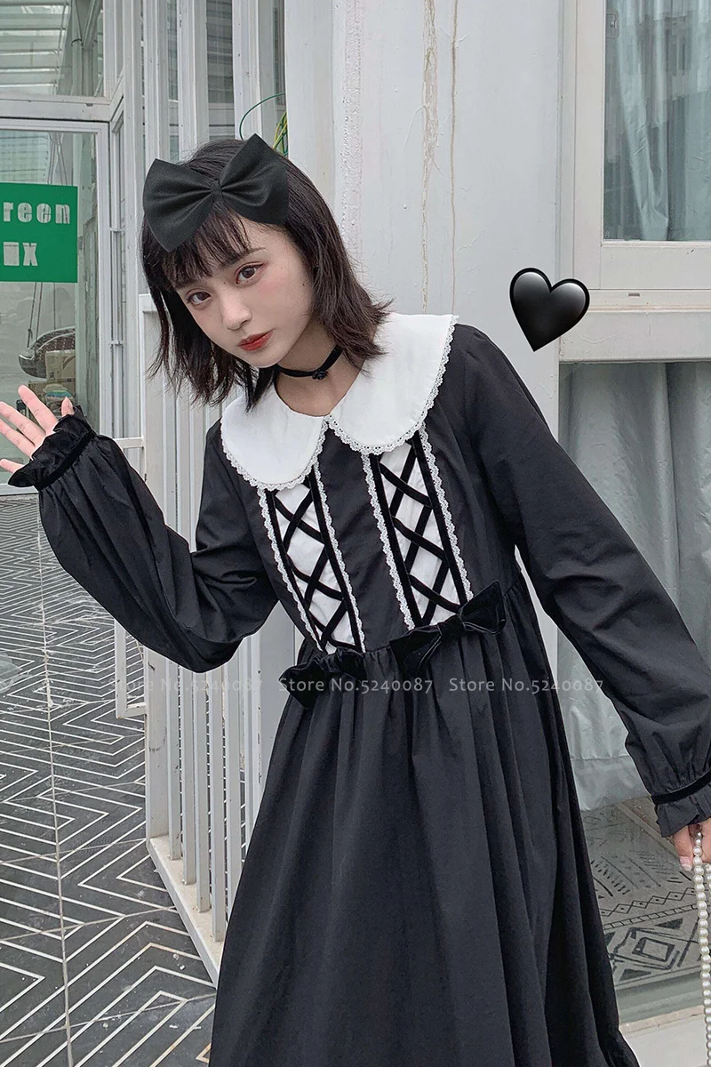 Девушка Ретро Лолита Kawaii принцесса Чай Вечерние платья для женщин корейская форма для средней школы Готический аниме японский костюм для косплея JK костюм