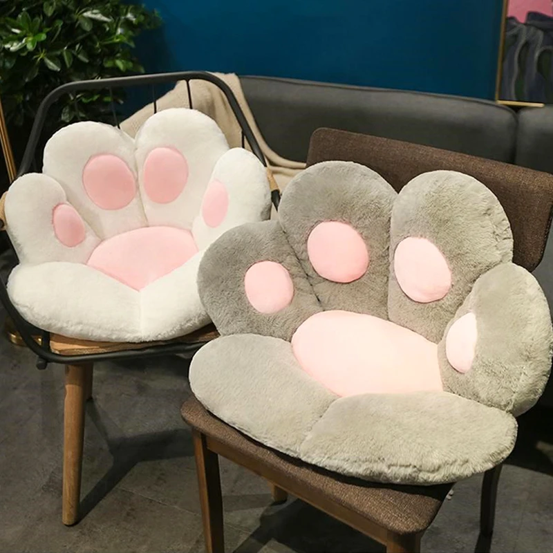 seat cushions 1pcs Cute Cat Bear Paw Chair Seat Cushion Stuffed Plush Soft Paw Pillows Animal Sofa Indoor Floor Bed Home Decor Children Gifts large cushions