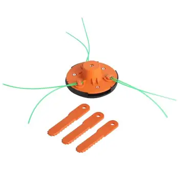 

Universal Grass Trimmer Head 3 Nylon Plastic Lines 3 Blades Strimmer Brush Cutter Head Garden Tools Accessories