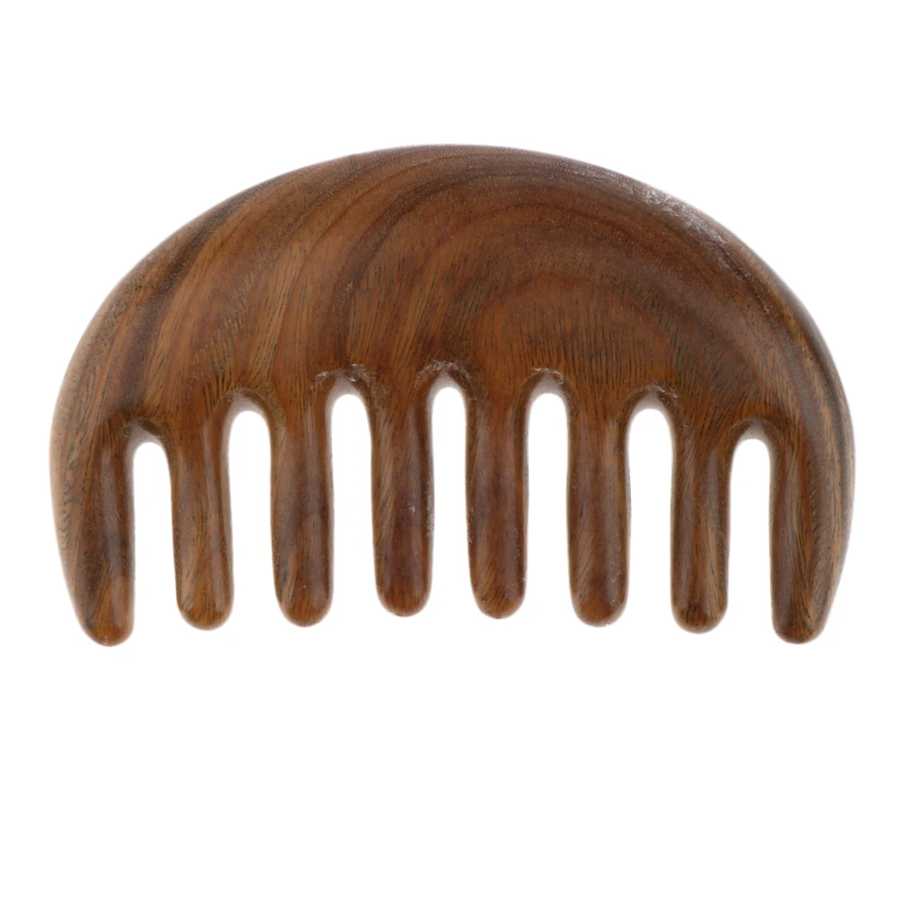 Mini Small 3.9” Pick Lifting Wooden Comb, Scalp Massage Wood Comb, Natural Green Sandalwood, For All Hair Styles & Types