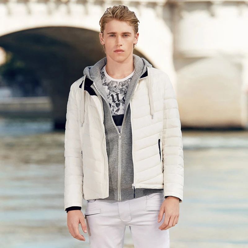 Мужской пуховик BOSIDENG короткий легкий с воротником стойкой для ранней зимы