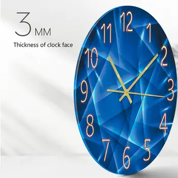 

Stylish Modern Wall Clock Minimalist Mute Plexiglass Quartz Clock Made of Environmental-friendly PVC UV Direct Injection 30cm