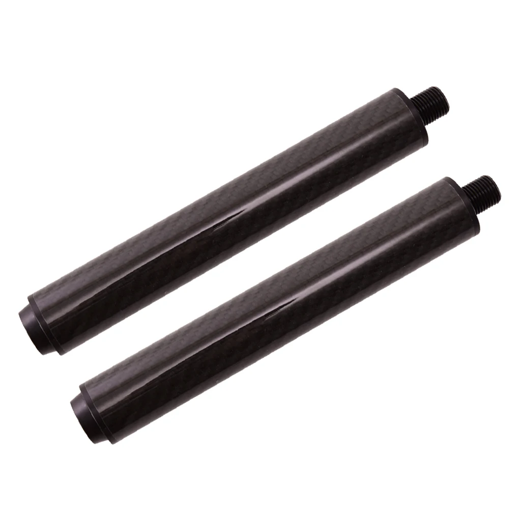2pcs Carbon Fiber Cue Extension Pool Cue Extender For  Billiards Cue