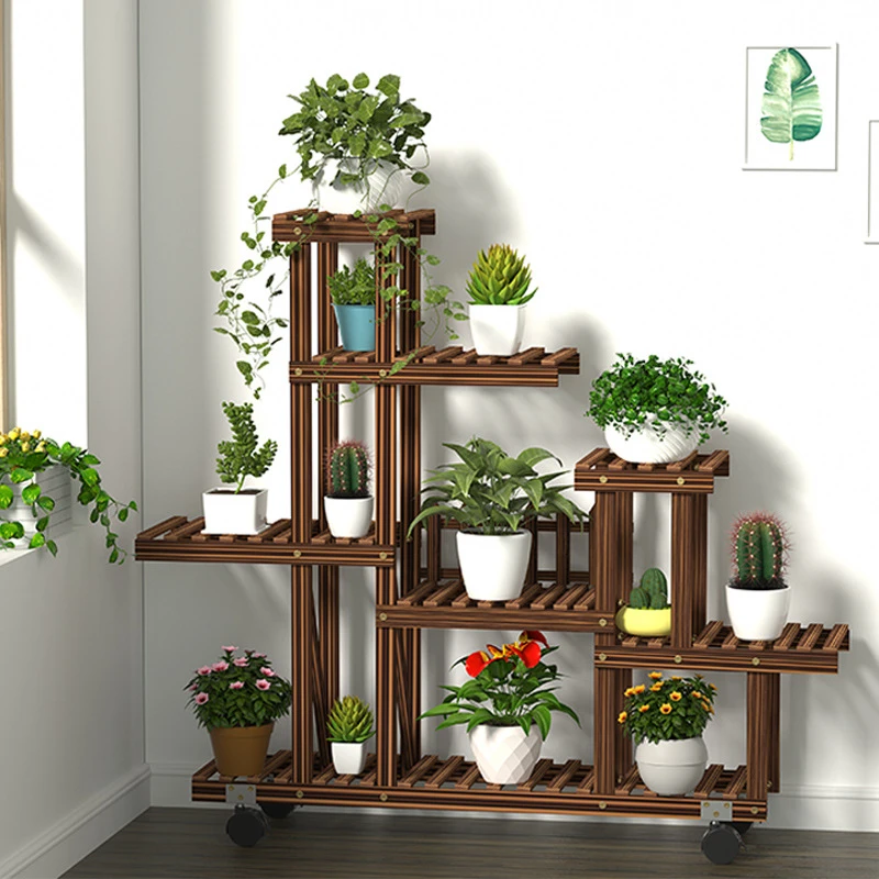木製フラワースタンド植物ウッド屋内バルコニーの植木鉢スタンド多層家庭用棚ガーデン観葉植物スタンド 植物棚 Aliexpress