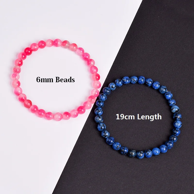 Beaded Bracelet 6MM Natural Stone for Men Women
