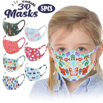 

5PC Child Kids Baby Breathable Filter Safet Protect Thin Type Mask Cartoon Mask For Protection For Adults Scarf Flag Bandana#3