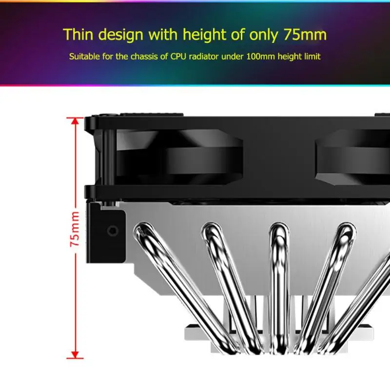 Jonsbo CR-701 12 см красочное освещение вентилятор охлаждения процессора ШИМ 4Pin 5 тепловых трубок тихий компьютер кулер радиатор для Intel/AMD