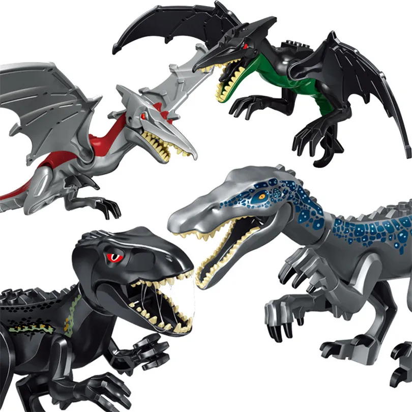 

Jurassic Park World T-Rex Dinosaur Building Blocks Model Kits Action Figures Bricks Toys For Boy Children Raptor Pterosaur Block