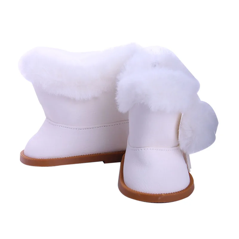 Doll Shoes Plush Winter Snow Boots For 18 Inch American &43 Cm Baby Doll Accessories Our Generation Girl`s Toy Christmas 15
