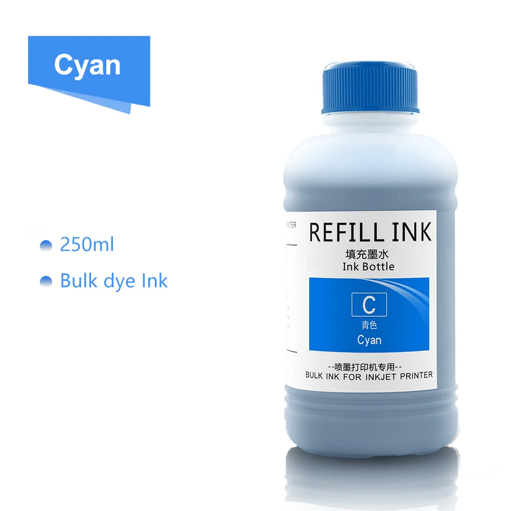 250ML Refill Dye Ink Kit For Epson Stylus Photo 950 960 2100 2200 R1800 R1900 R2000 R2400 R2880 R3000 SC- P400 Inkjet Printer