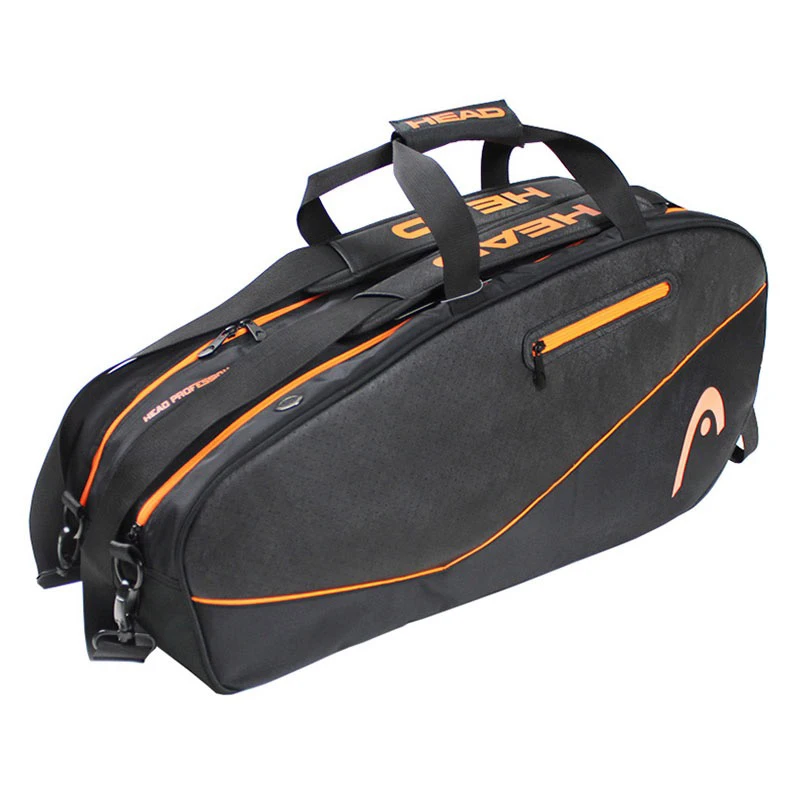Головной 9 ракеток теннисная сумка с обувью Мужская ts также для бадминтона все спортивные аксессуары в Мужской теннисный рюкзак - Цвет: Black with orange 3