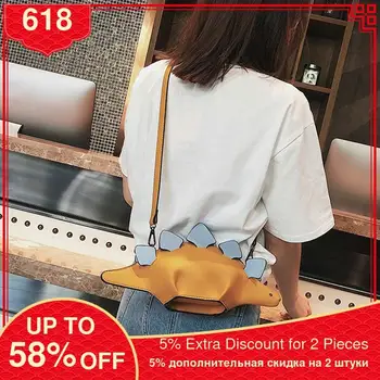

Creative Cartoon Chameleon Shoulder Bag Cross-body Animal HandbagFour-color Dinosaur Diagonal Children Gift Luxury Bag New 2020