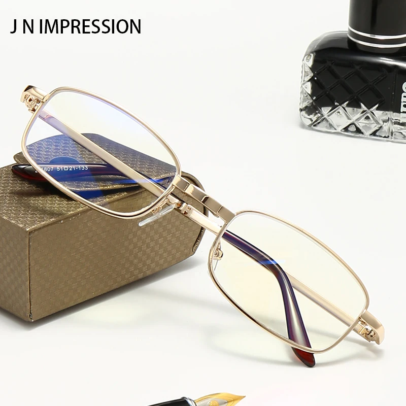 J N модные складные металлические очки для чтения мужские очки по рецепту подарки для родителей+ 1.0to+ 4,0 T1807