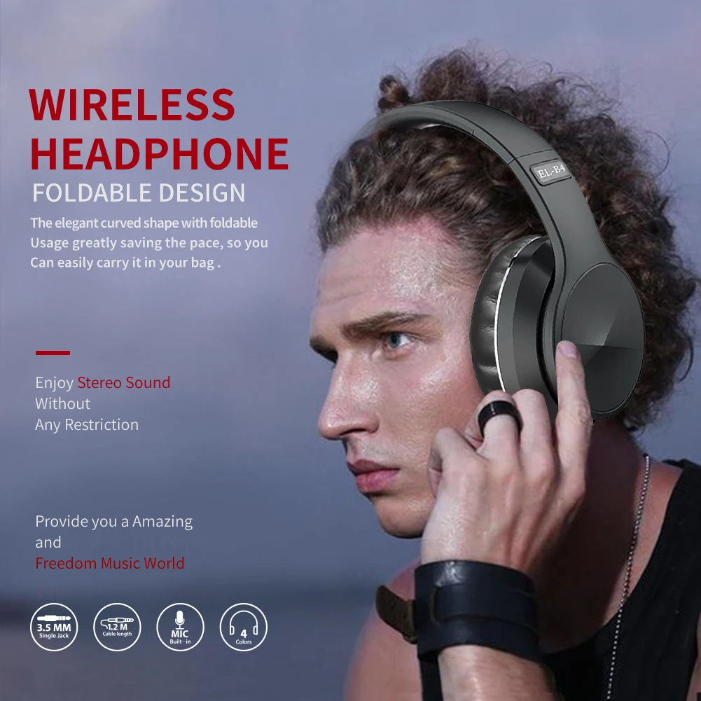 wireless wired bluetooth headphones with microphone support memory card hifi stereo Gaming Sport Headset for iOS Android pc