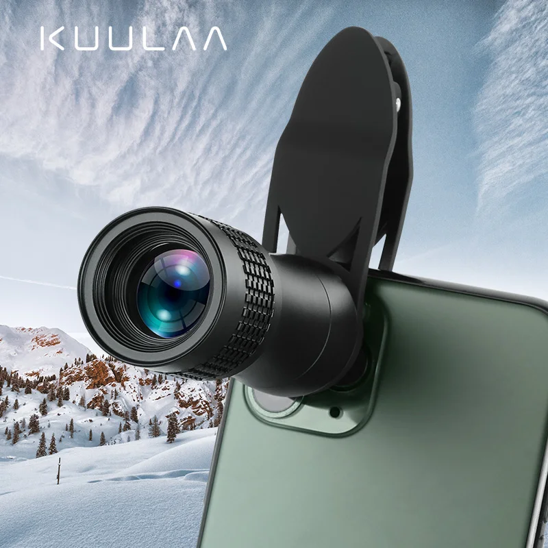 Baratos KUULAA Universal 14X Monocular Zoom HD óptico lente de teléfono móvil observación de la lente de teleobjetivo para iPhone 11 Pro Smartphone