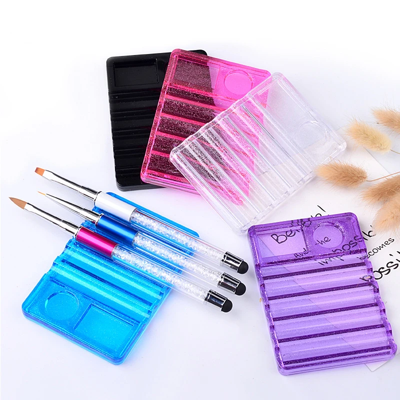 1pcs Acrylic Crystal Nail Art Brush Holder Display Stand Rest Tools For