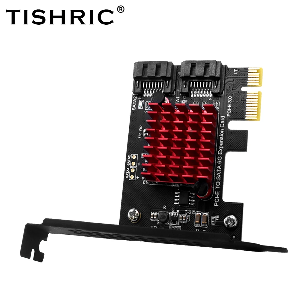 Плата расширения TISHRIC PCIE на 2 порта Sata 3 0 Pcie слот для карты совместимый с Express X1 X16