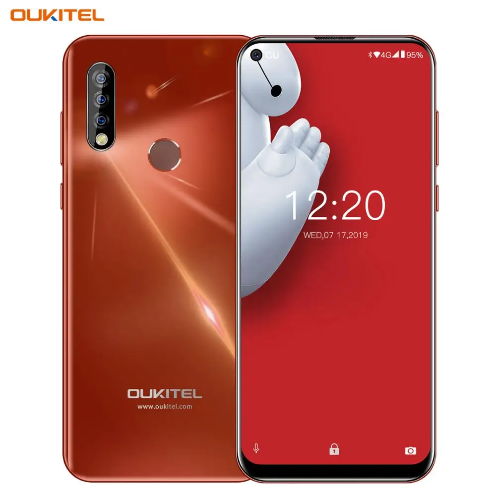 OUKITEL C17 Pro 6,3" 19,5: 9 Android 9,0 мобильный телефон MTK6763 Восьмиядерный 4 Гб ОЗУ 64 Гб ПЗУ двойной 4G LTE задняя Тройная камера смартфон - Цвет: Orange