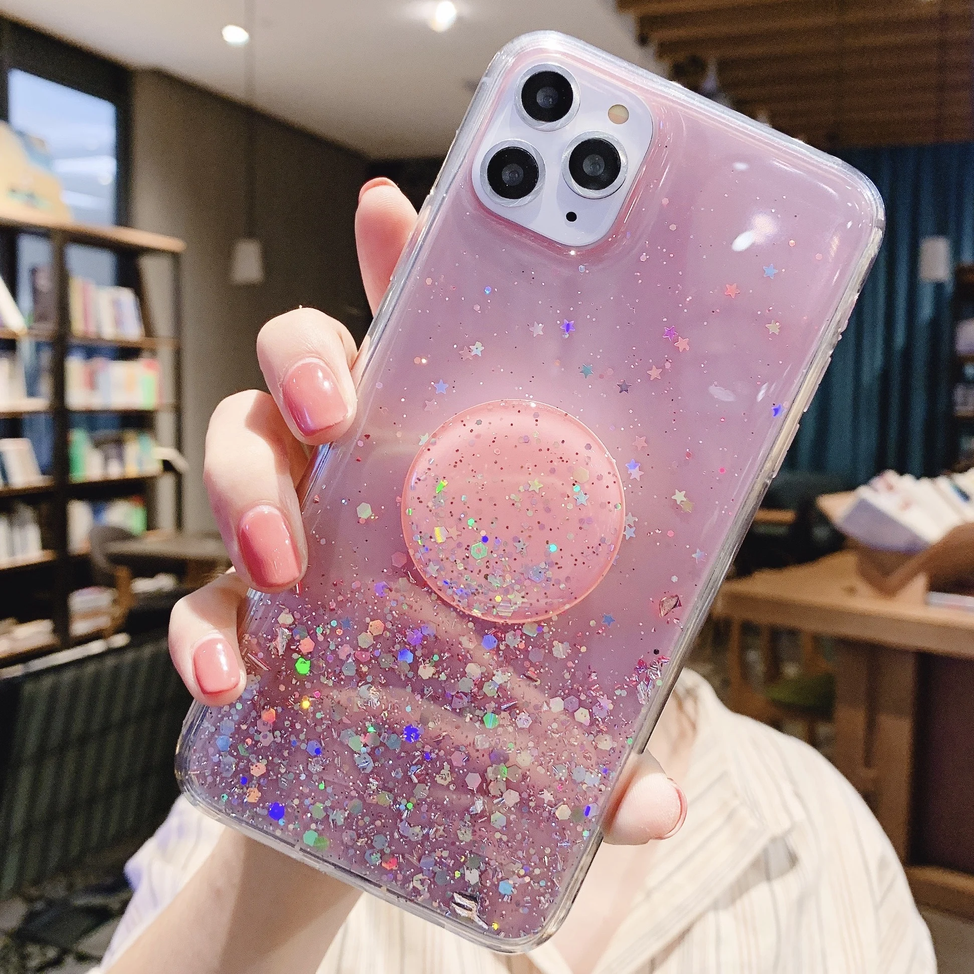 For Samsung Note10 pro note8 note9 Blingbling Glitter Stand Holder Phone case TPU Clear DIY Cute Bling Sequins S8 S9 Coque Funds For Samsung Note10 pro note8 note9 Blingbling Glitter Stand Holder Phone case TPU Clear DIY Cute Bling Sequins S8 S9 Coque Funds