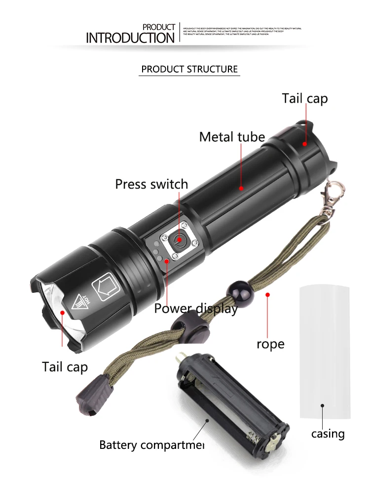 Sale Brightest XHP70.2 LED Bicycle Flashlight USB Rechargeable Zoomable Bicycle Light Torch use 18650 26650 for outdoor Bike Light 4